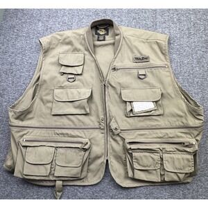White River Fly Shop Vest Mens 3XL/4XL Green Fly Fishing Utility Multi Pockets